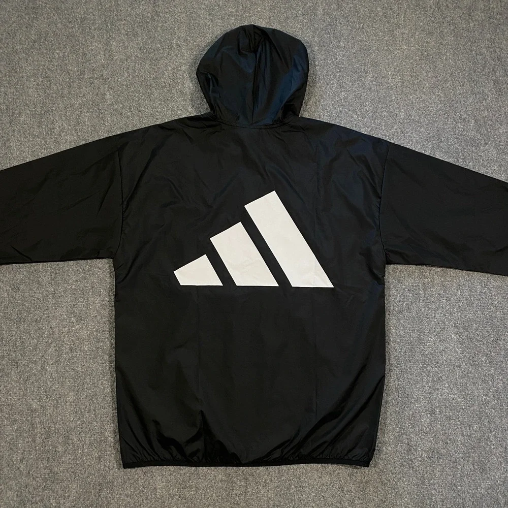 Adidas Essentials Big Logo Mesh Lined Windbreaker Jacket Adult Small Black White